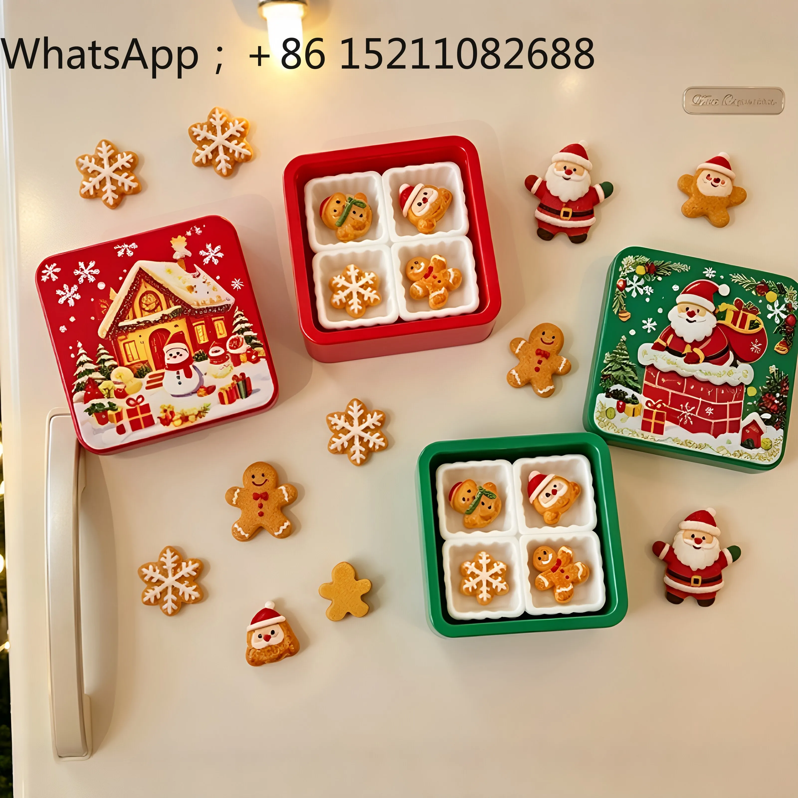 LLY new Christmas limited edition refrigerator tile cute Santa snowman Christmas refrigerator magnetic sticker