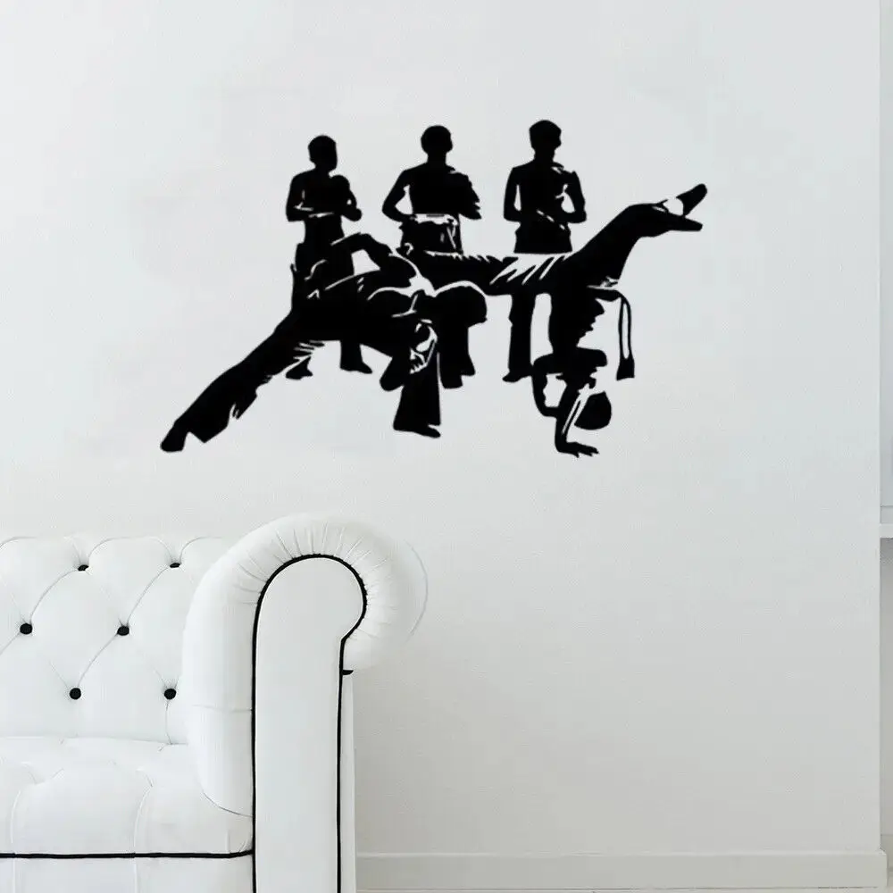 Hot Selling Vinyl Wall Stickers Mural Wall Art Home Decal Capoeira Sports Martial Arts Wallpaper