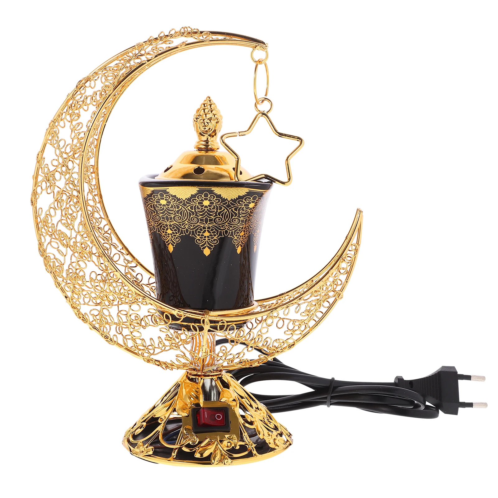 

Vintage Style Electric Incense Burner Ceramic Arabic Design Aroma Burner Plug- Safe Indoor