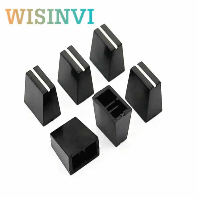 10 Stück 13×8×13mm Kunststoff-Faderknöpfe mit 4mm Loch, Schiebeknopf für Schiebepotentiometer, Audio-Mixer-Konsole, Lautstärkeregelung – Detail 1