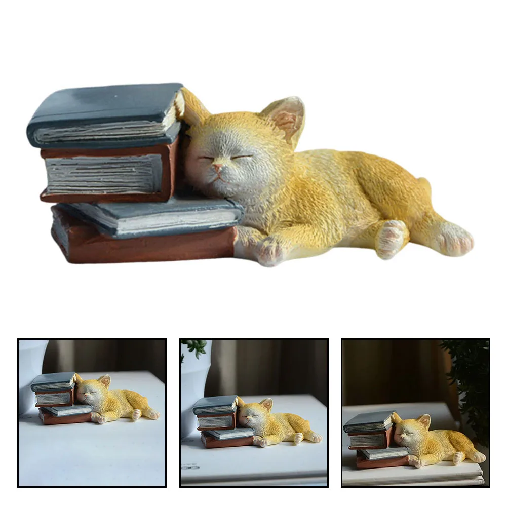 Decoration Cat High Quality Tabletop Figurine Beside Book Statue Charming And Decorative Design Ornament Figurine