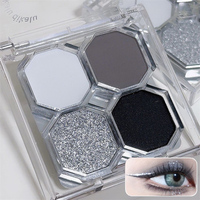 Black Light Star 4-color Eye Shadow Plate Smoky Makeup Dark Black Dark Cement Plate Cross-border Brightening Makeup Cosmetics