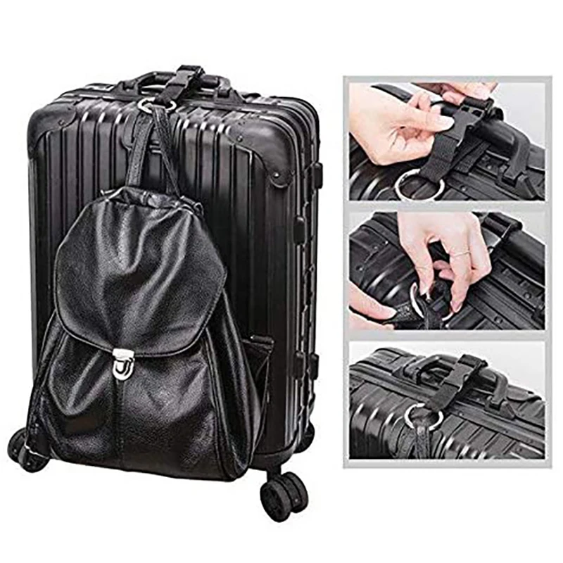 Hot Sale Portable Black Nylon Anti-theft Luggage Strap Holder Gripper Add Bag