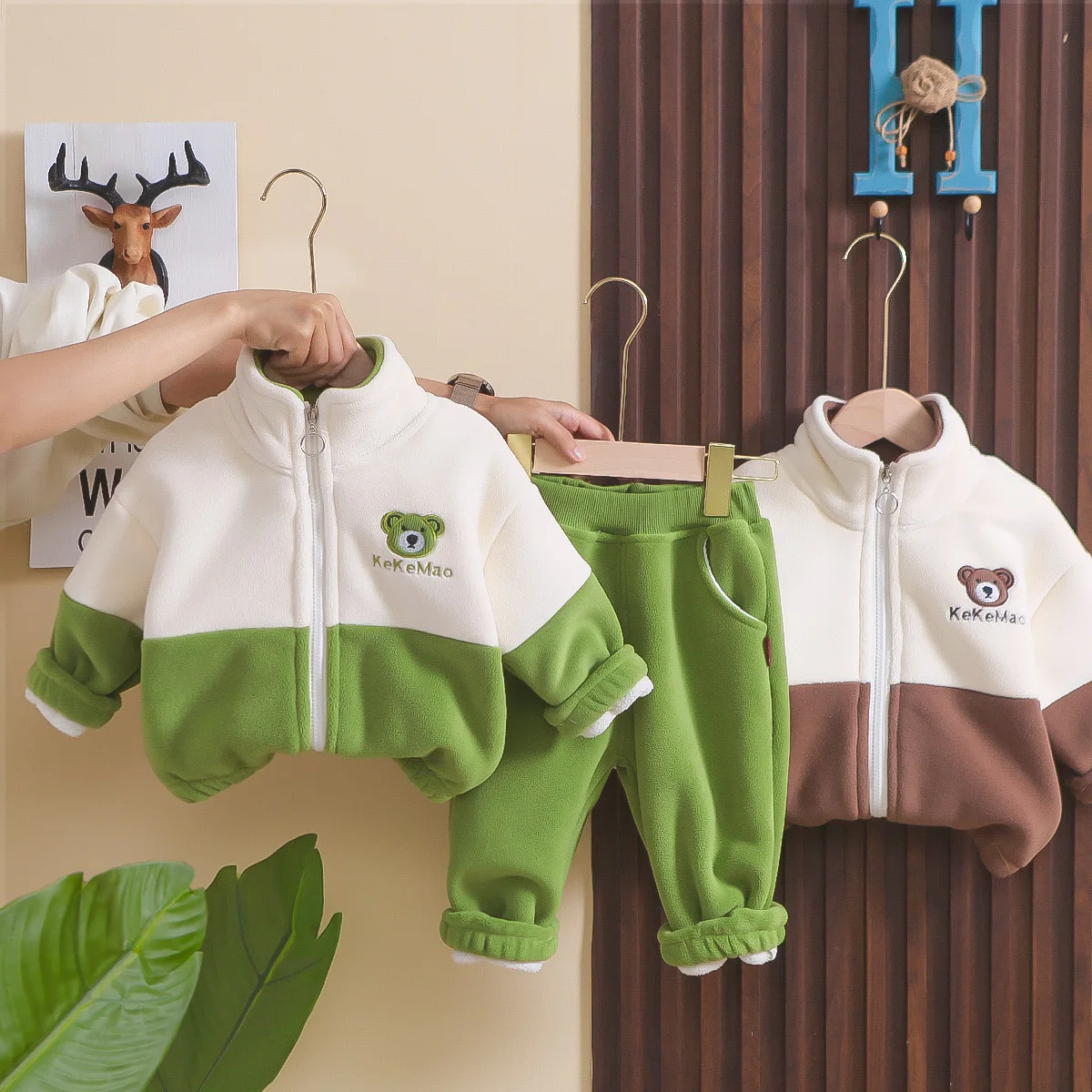 

New Autumn Winter Baby Boys Clothes Children Girls Thicken Jacket Pants 2Pcs/Set Toddler Costume Kids Clothing Infant Tracksuits