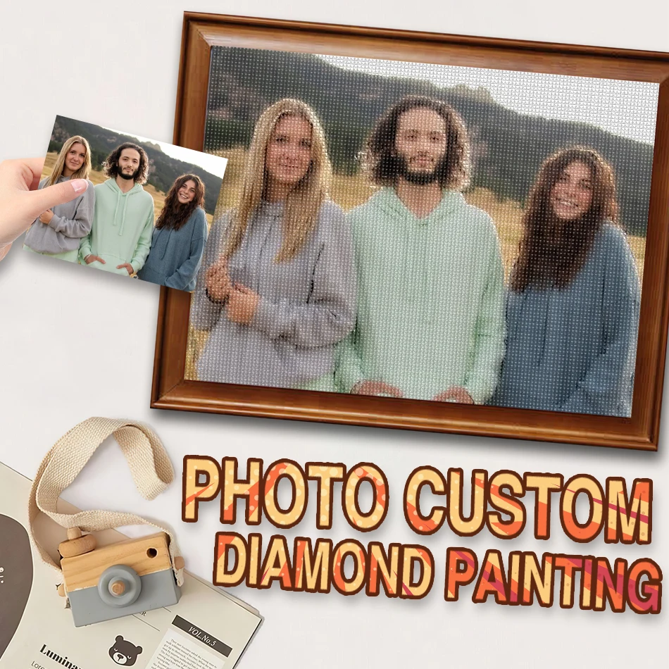 

Алмазная вышивка RUOPOTY: Картина из страз, 5D DIY, на заказ по фото группы друзей, памятный подарок, рукоделие