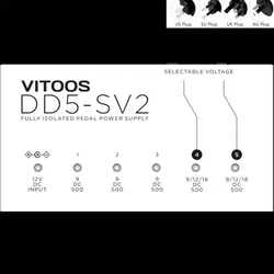 VITOOS DD5-SV2 effect pedal power supply fully isolated Filter ripple Noise reduction High Power Digital effector