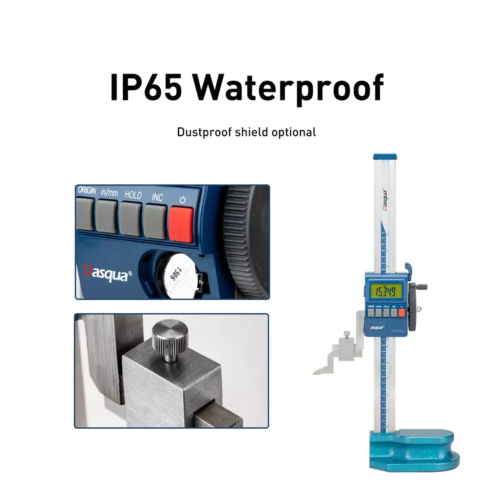رائجة البيع Dasqua 0-600 مللي متر IP65 مقاوم للماء مقياس الارتفاع الرقمي الثقيل 00-24 ''الإلكترونية مع نقل لاسلكي