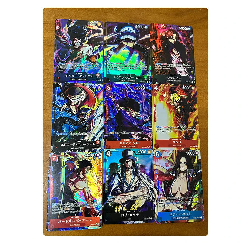 9Pcs/set Rare Game Card One Piece Nami Boa Hancock Nico Robin Anime Bronzing Collection Flash Card Cartoon Toys Christmas Gift