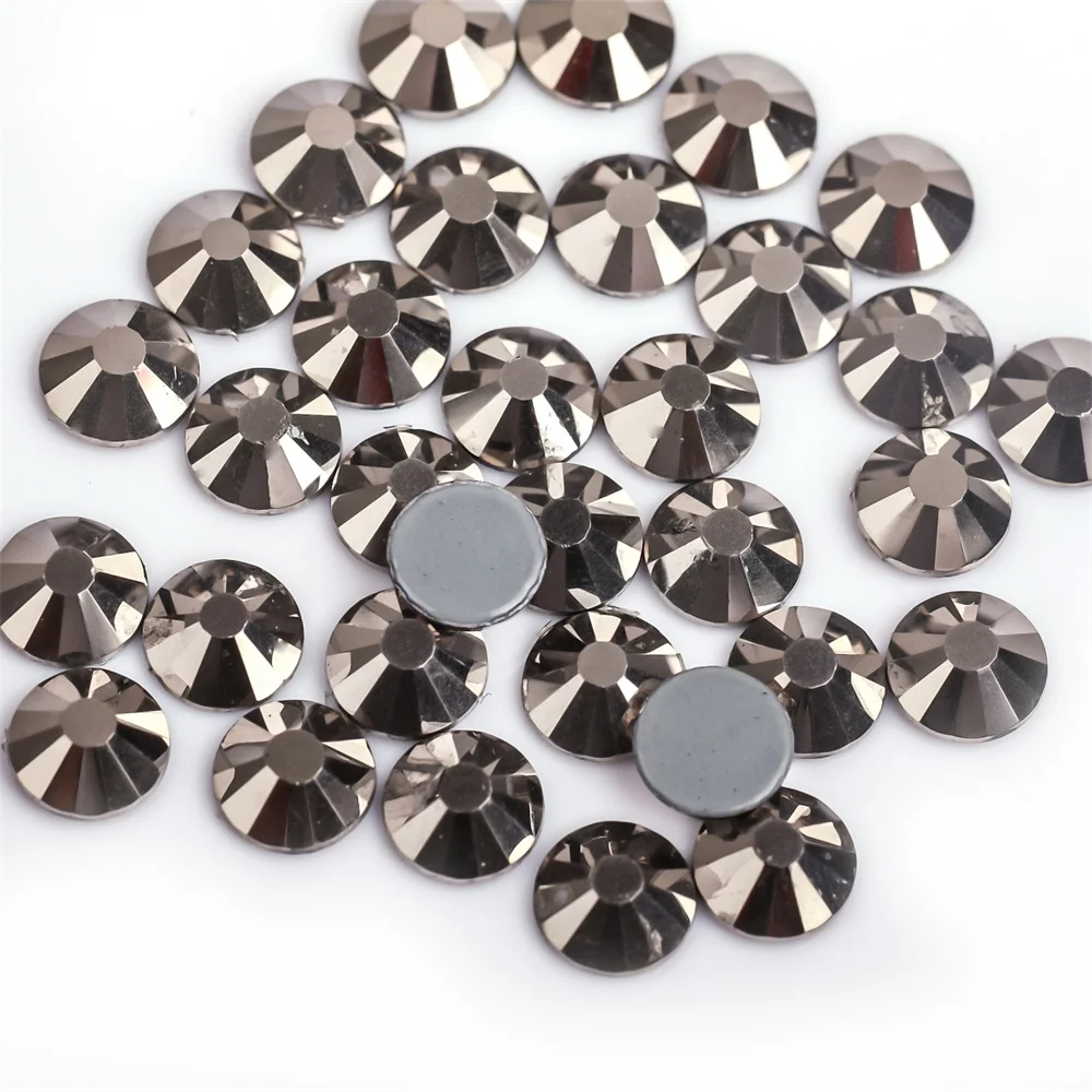 ss6,ss10,ss16,ss20,ss30 Jet Hematite Iron On Rhinestones/Hot fix Crystal Rhinestones Strass Sewing & Fabric Garment stones