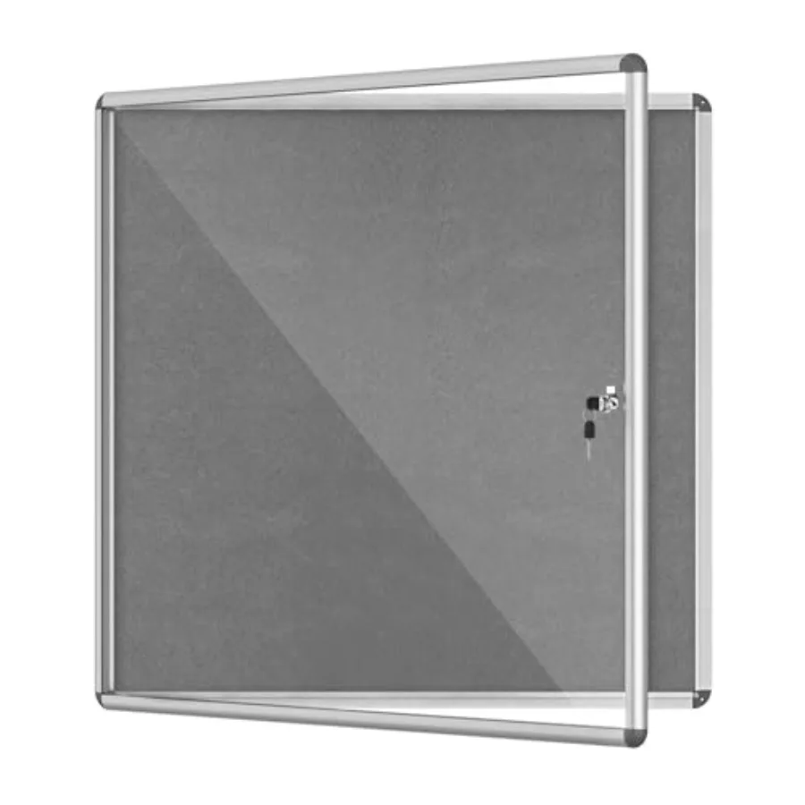 

Доска объявлений 38x38 дюймов, закрытая, с замком, устойчивая к атмосферным воздействиям, из алюминия и пробки, для школы и офиса, серебристая рамка с серым покрытием