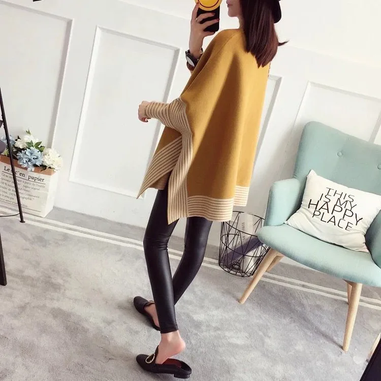 2023 Women Pullover Female Sweater Fashion Autumn Winter  Shawl Warm Casual Loose Knitted Tops