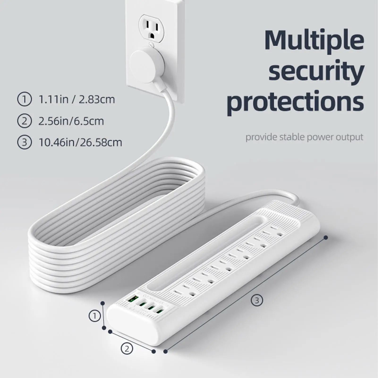 

Адаптер американской вилки Розетка для быстрой зарядки с USB-портом и 3 портами Type-C Американский адаптер для защиты от перегрузки Розетка для отеля