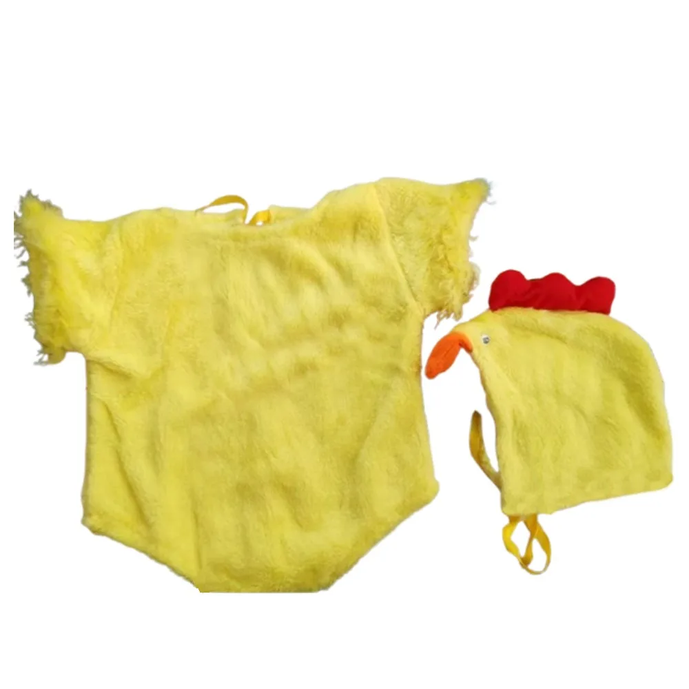 

Creative Chicken Baby Photography Suit Bodysuit Hat Set Furry Romper Infant Studioshoot Outfits Unisex Animals Cute Design