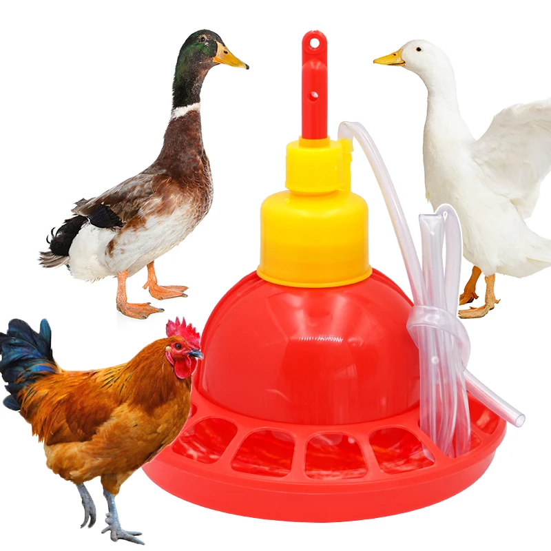 2023 New Automatic Chicken Drinking Fountain Plasson Bell Drinker Plastic Waterer Pipe Farm Animals Poultry Feeding Supplies