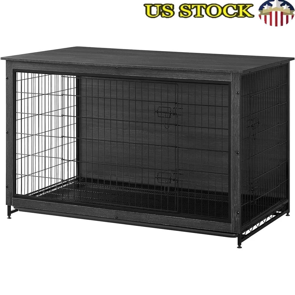

Heavy-Duty Dog Crate Furniture Indoor Kennel Sturdy Chew-Resistant Design with Multi-Purpose Removable Tray Dogs Up to 105 lb