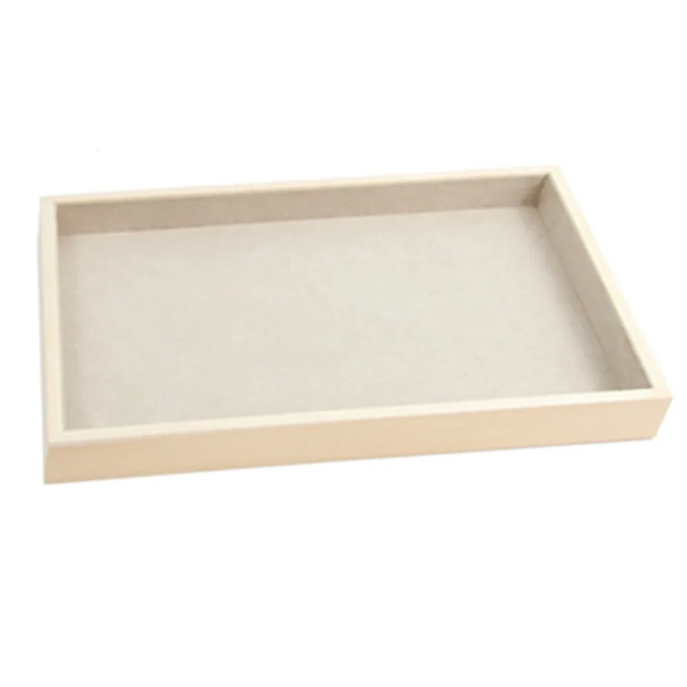 

Apricot Jewelry Display Tray Microfiber Cloth Multiple Styles Necklace Stand Prop Space Saving Multi-purpose