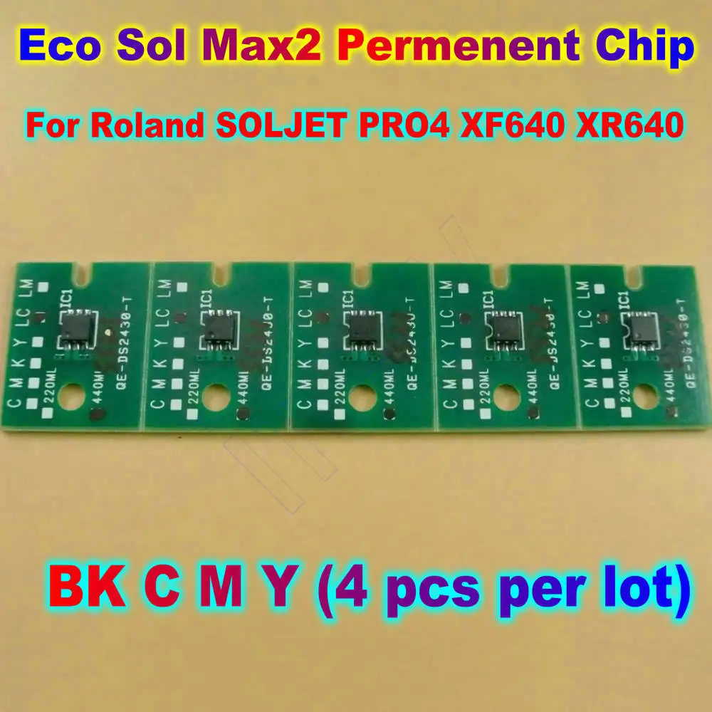 Imagem -02 - Chip de Tinta de Impressora para Roland Eco Sol Max2 Chips de Cartucho Permanente para Soljet Pro4 Xf640 Xr640 Chips de Reinicialização Automática Eco Sol Max 2