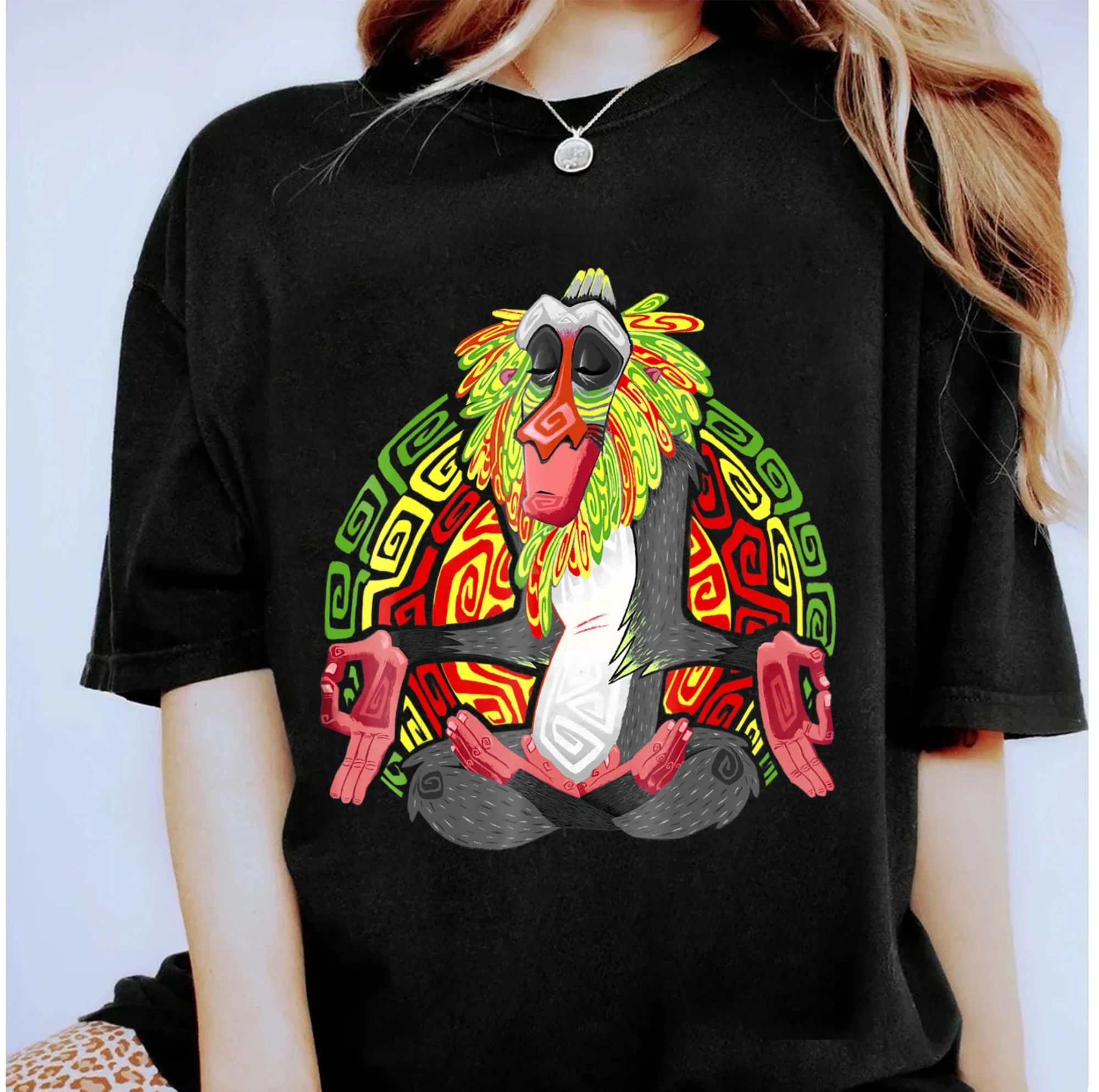 

Рубашка с геометрическим рисунком Rainbow Disney King Lion King Rafiki, семейная рубашка Disneyland, футболка Magic Kingdom, тематический парк WDW Epcot