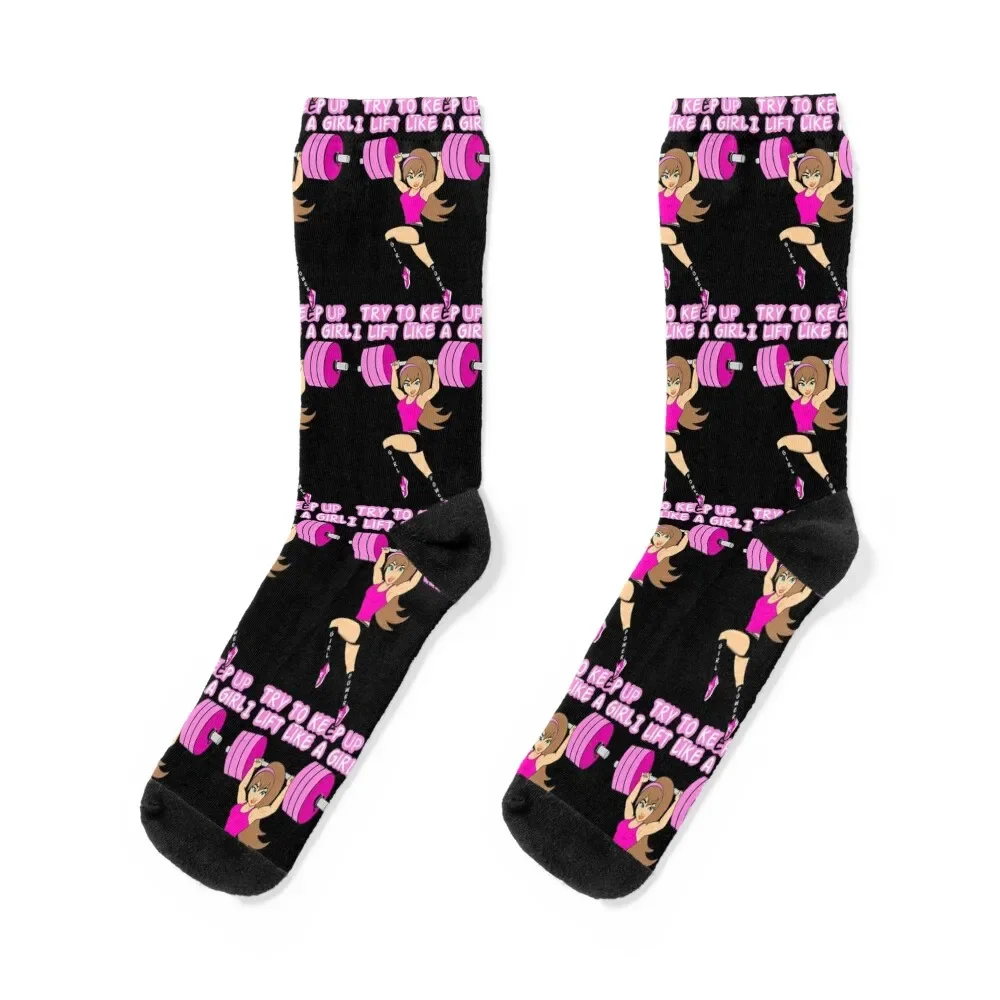 

I lift like a girl. Try to keep up Socks happy gym Rugby cotton Socks For Girls Men's