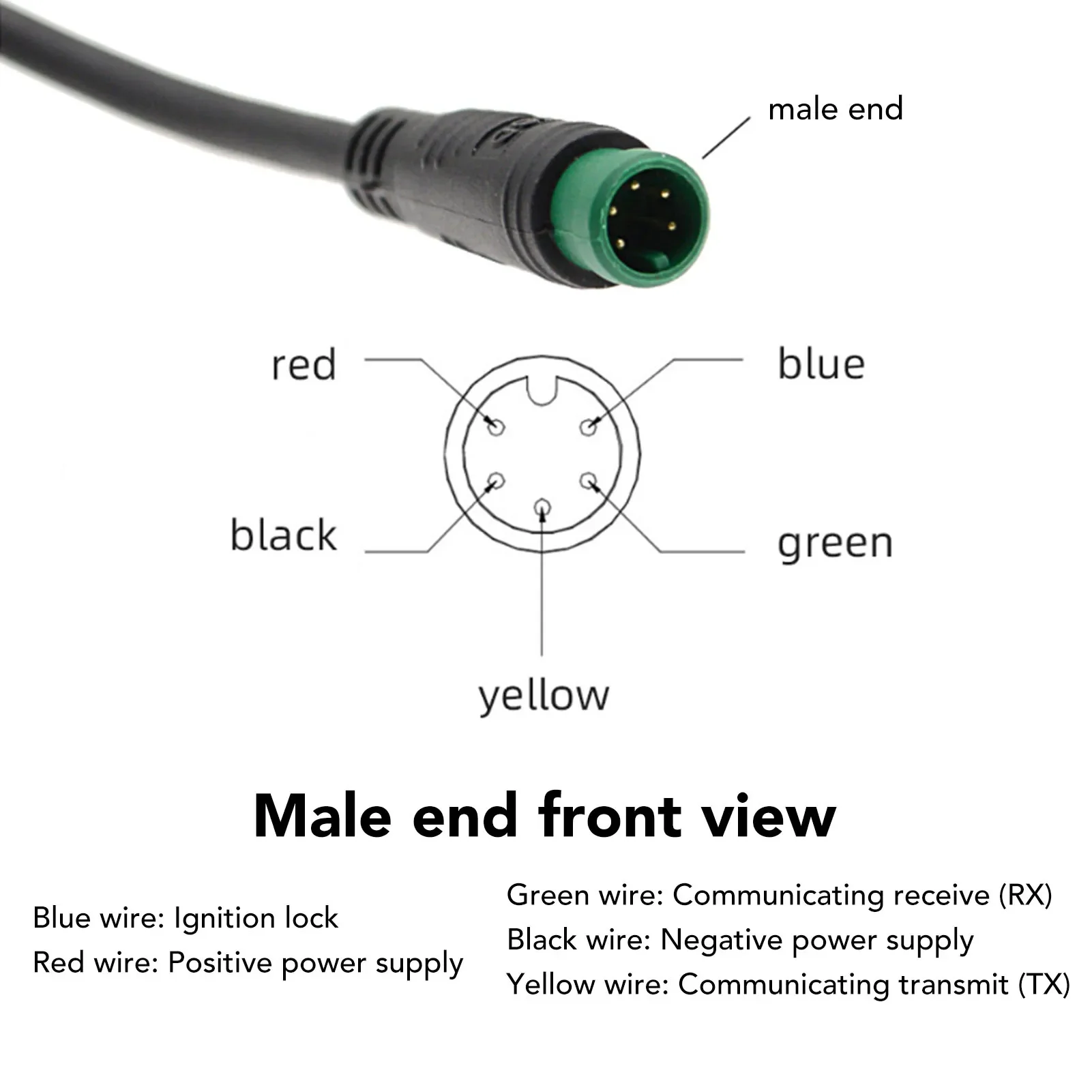 Electric Bike Modification Control Panel 5 Pin Connector LCD Display Bicycle Speedometer Electric Scooter LCD Panel Controller
