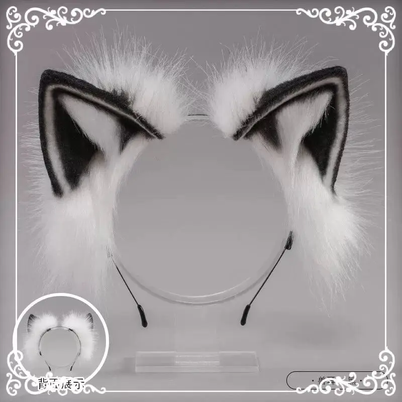 Lolita Handgemaakte Opvouwbare Woede Groot Beest Oor Haar Hoepel Komische Tentoonstelling Cosplay Hoofddeksels Accessoires Lolita