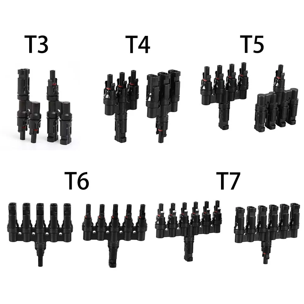 1 pair 2/3/4/5/6 in 1 Solar Connector T IP67 Waterproof  Solar Panels Power System Diagram PV / MC Wire Connectors