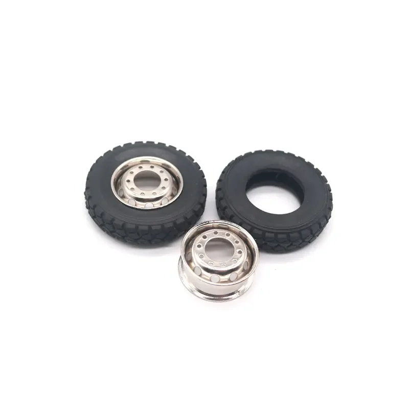 Qin24 2PCS 1/24 RC Heavy Truck Hard Tires And Wheels Set