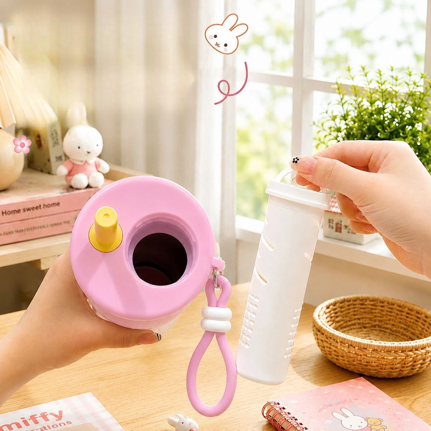 かわいいミッフィー316ステンレス鋼製断熱水筒、ストロー付き - Kids Outdoor Movies のレビューと価格