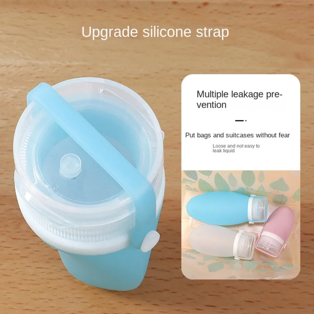 Silicone Refillable Bottles Split Bottle Leak proof strap Empty Bottle 30ml 60ml 90ml Portable Squeeze Container