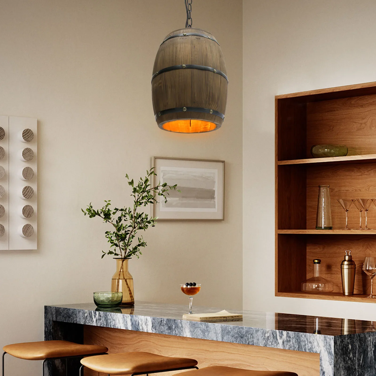 

Деревянный подвесной светильник в стиле ретро, подвесной светильник для винной бочки E27, светильник в деревенском стиле, винтажный промышленный потолочный светильник для бара, кафе, ресторана, НОВИНКА