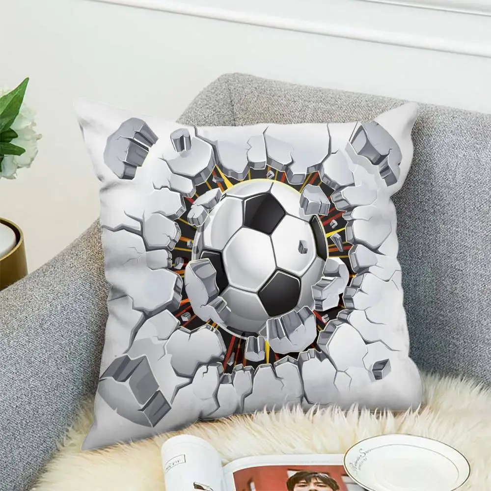 

Football Pillow Case Double-Sided Printing Cushion Cover 45x45 Decorative Cushions Sofa Home Decor Soft Pillowcase