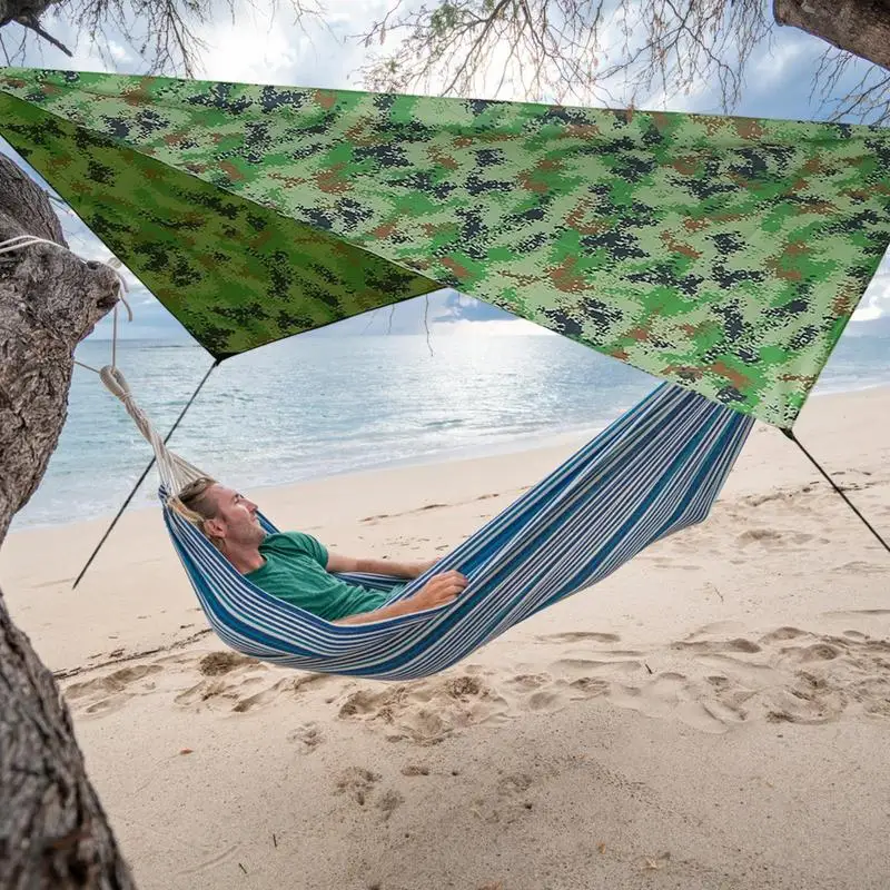 Lightweight Portable Camping Hammock And Tent Awning Rain Fly Tarp Waterproof Mosquito Net Hammock Canopy 210T Nylon Hammocks