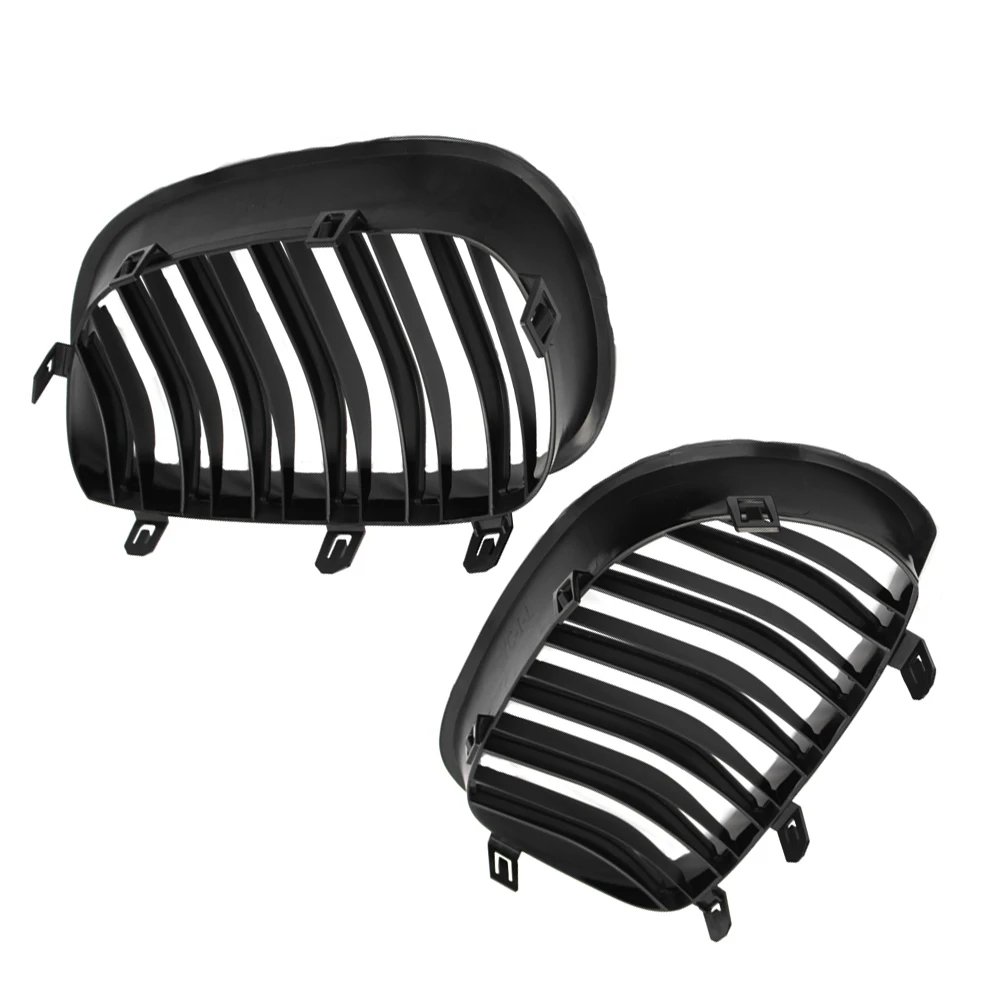 Vorderer Nierengitter, doppelte Lamellen, glänzend schwarz, für BMW 5er E60 520i 523i 525i 528i 530i 535i 550i 2003 2004 2005 2006–2009 – Detail 8
