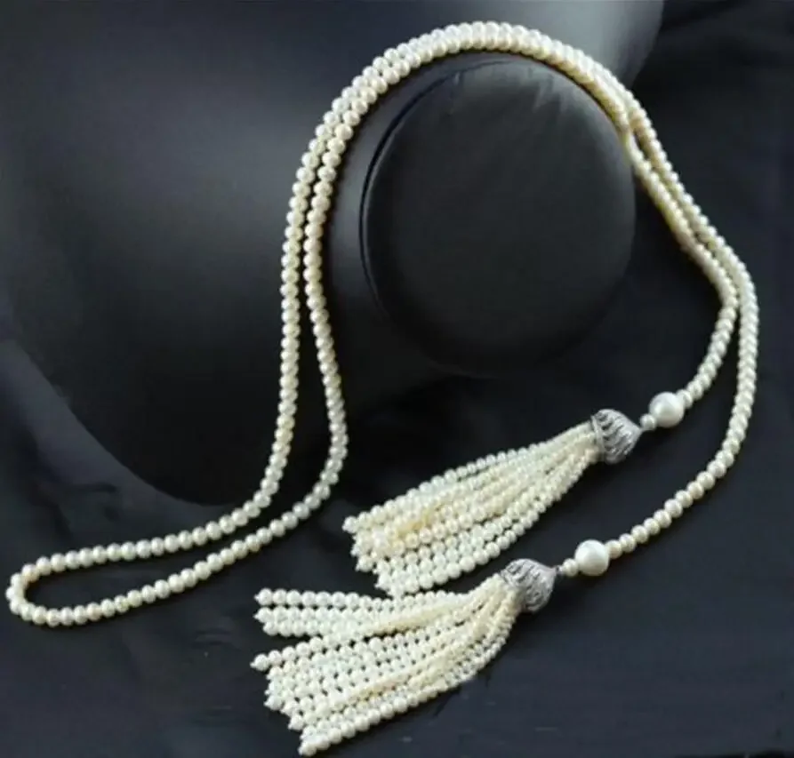 Fashion jewelry Lustre AA++7-8mm ROUND PEACOCK BLACK PEARL NECKLACE 50"INCH 925S