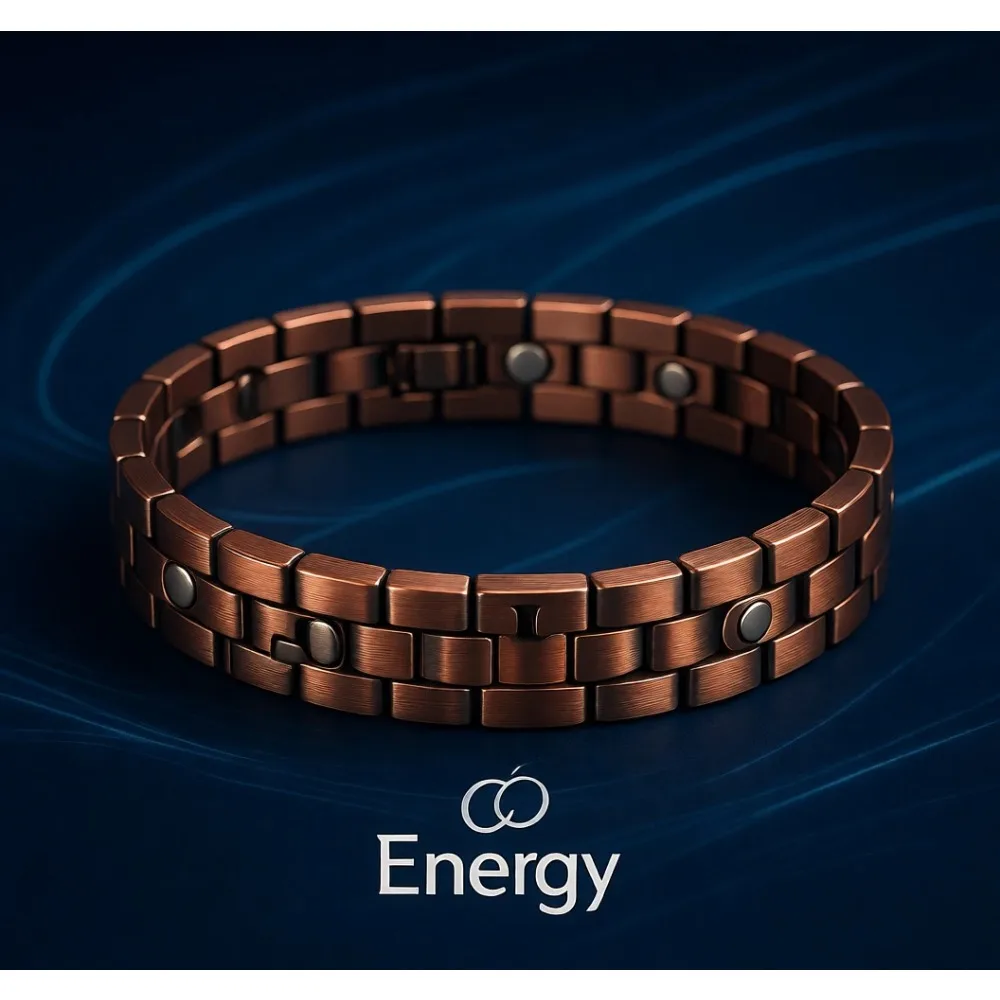 

Магнитный браслет из чистой меди для мужчин, регулируемый, с двумя рядами магнитов