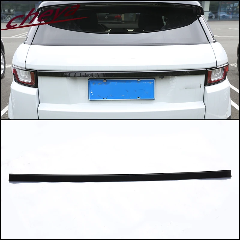 For Land Rover Range Rover Evoque 2012-18 Car Rear Trunk Lid Trim Strip ABS Piano Black Tailgate Rear Marking Strip Accessories