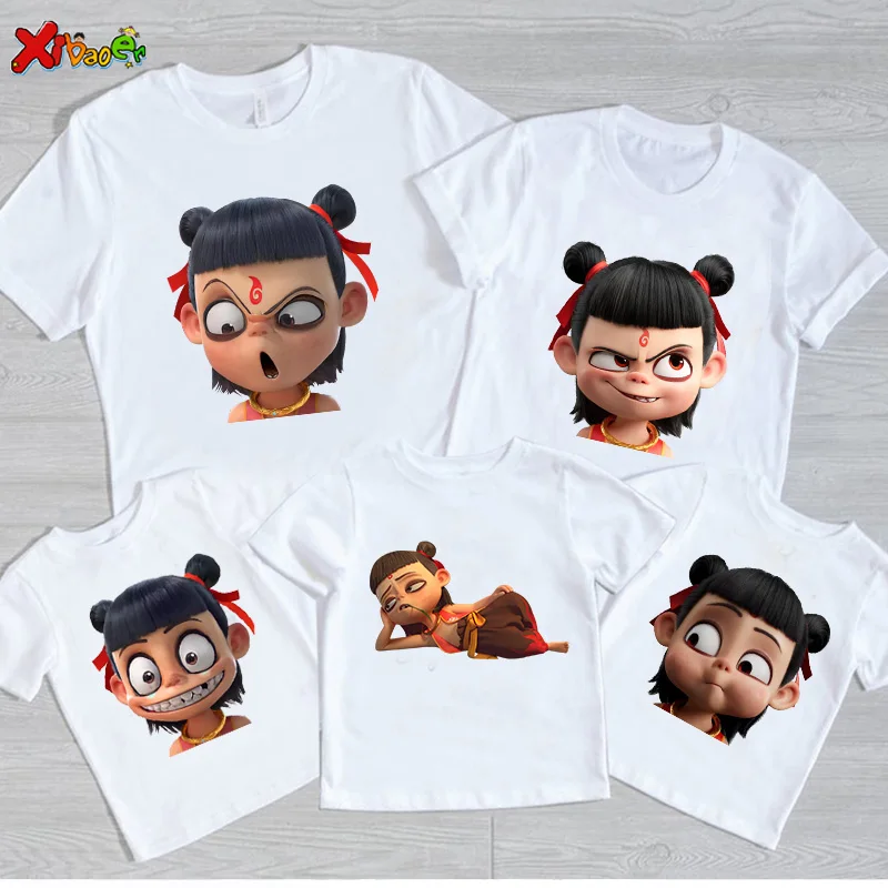 

Nezha Shirt Family Matching Kids T Shirts Party Matching Clothes Outfit Kids Matching 2025 Movie Outfit T-Shirt Famille Clothes