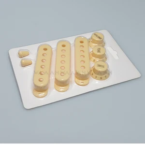 خمر الأبيض واحد لفائف ST الغيتار بيك أب غطاء 2 نغمة 1 حجم المقابض تبديل أجزاء تلميح مجموعة أجزاء الغيتار أفضل 8 مبيعات بيك أب RMC - رقم 2