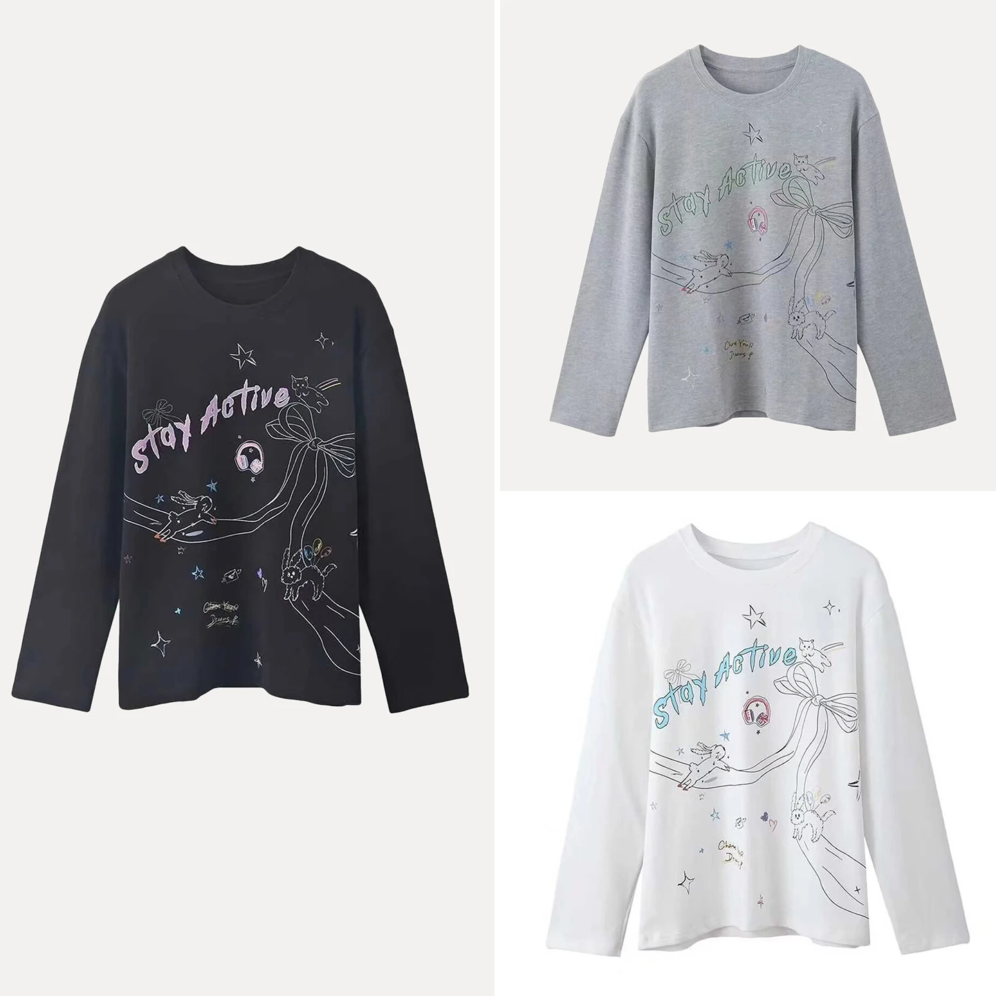 

Модная приталенная футболка с длинным рукавом и диагональным воротником на одно плечо для женщин, осень 2025, новинка, повседневный стиль, с принтом D...