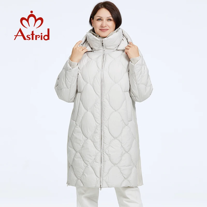 Astrid jaqueta de inverno feminina 2023 plus size parka quente grosso bio para baixo jaquetas à prova de vento longo com capuz casaco acolchoado