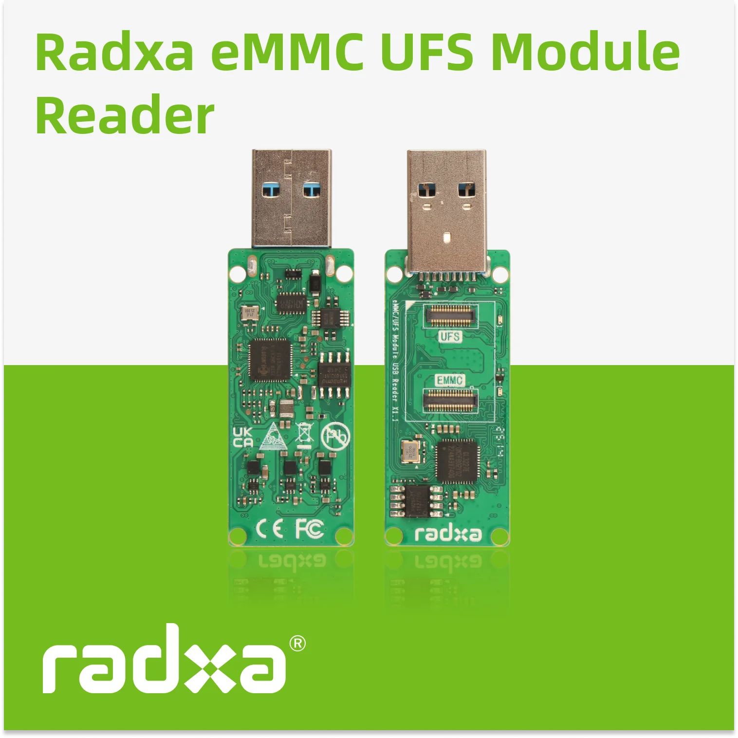 Radxa UFS eMMC Module Reader for Radxa SBCs USB 3.0 High Speed Memory Card Adapter