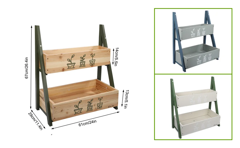 1: Original design 2: 2 Tiers different palnter place 3: Easy to assemble