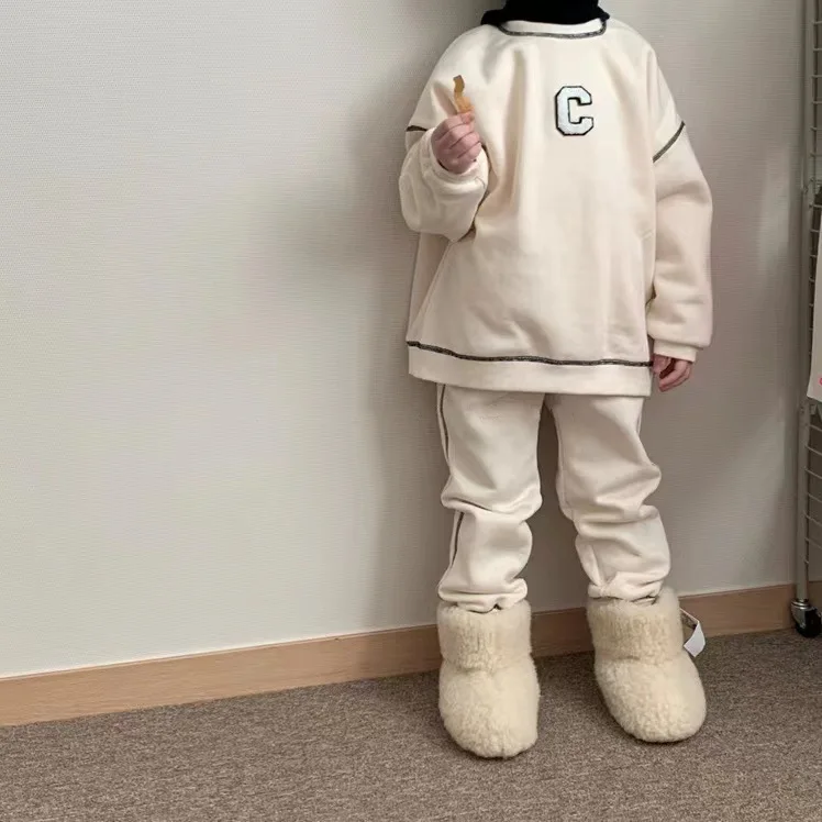 2024 New Baby Long Sleeve Clothes Set Children Casual Sweatshirt + Pants 2pcs Suit Fashion Letter Print Cotton Pullover Outfits