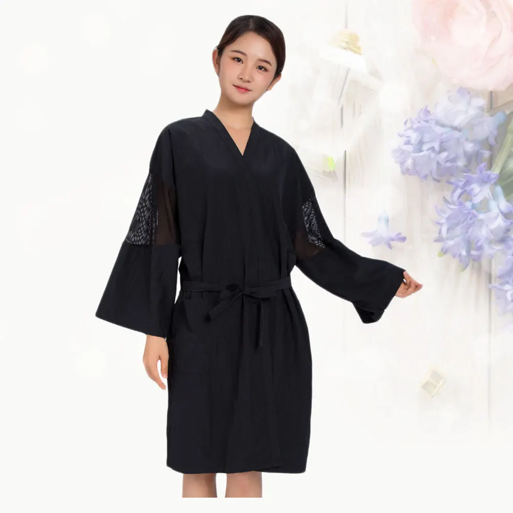 

Silk Hair Salon Smock Robe Apron for Stylists Colorists Durable Lightweight Breathable Quick-Dry Sleepwear Design Protective