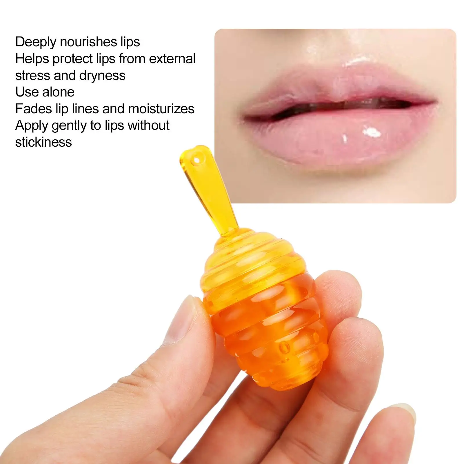 Bálsamo líquido alto hidratante duradouro do óleo labial do mel para o uso diário