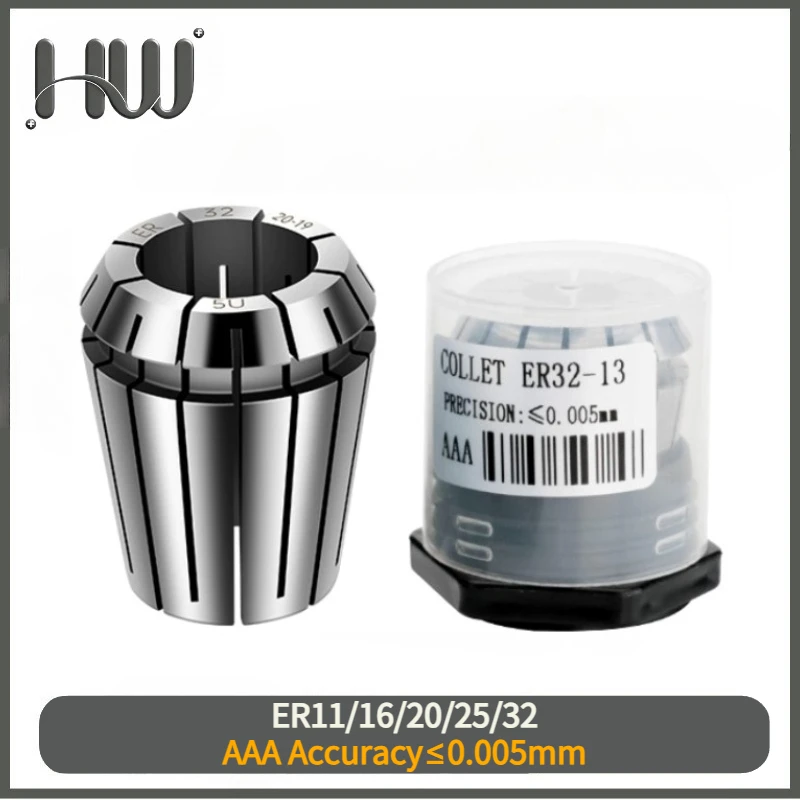 AAA 0.005 ER ER11 ER16 ER20 ER25 ER32 2mm 3mm 4mm 5mm 6mm 7mm 8mm 9mm 10mm Spring Collet Chuck CNC Set Alat Penjepit Bor