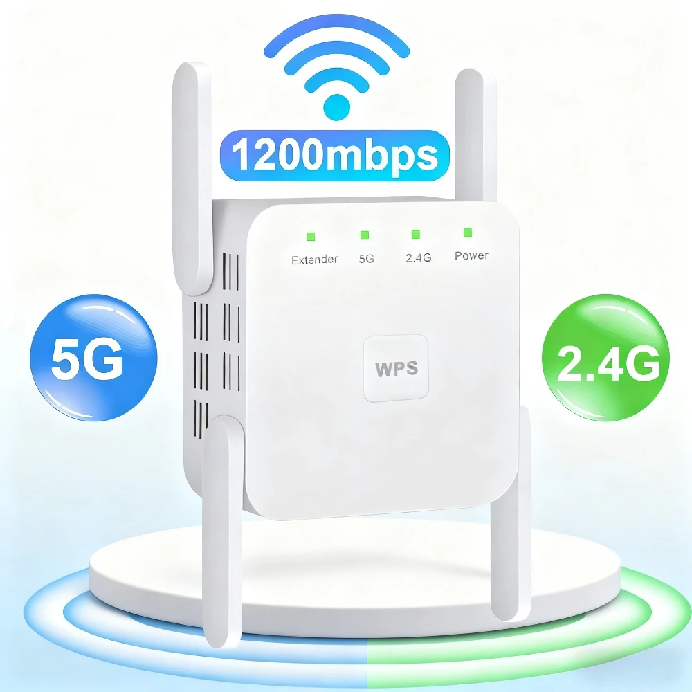 

New 1200Mbps 5GHz long-distance wireless repeater 5G signal Wifi extender Wifi repeater amplifier Home network Wifi enhancer