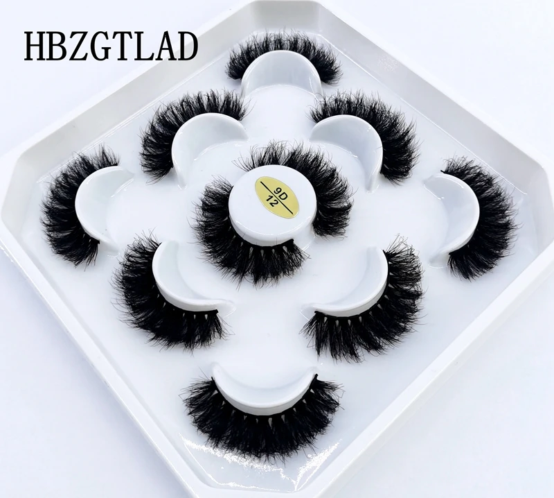 HBZGTLAD Neue 5 Paar 25 mm 3D-Nerzwimpern, künstliche Nerzwimpern, dünne, dicke, natürliche Vollstreifenwimpern – Detail 32