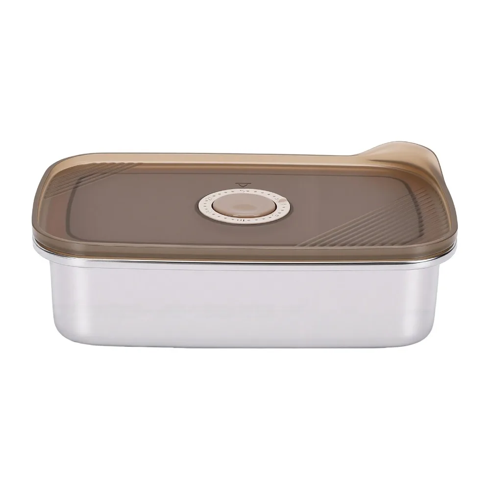 304 Stainless Steel Stainless Steel Lunch Containers 700ml/1100ml Airtight Lid Date Tracker Lid Containers