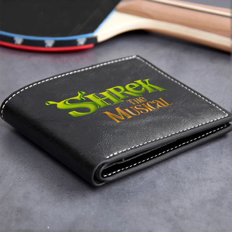 SHREK THE MUSICAL Premium Men's Compact Wallet PU Leather Lightweight Durable Business Style Minimalist Design